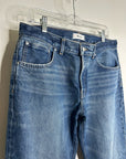 Madewell 100% Cotton Dean Easy Straight Leg Rigid Jean in Greendale Wash