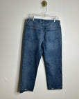 Madewell 100% Cotton Dean Easy Straight Leg Rigid Jean in Greendale Wash