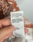 Cleobella 100% Organic Cotton Belted Puff Sleeve Mini Dress Orange Floral