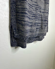 Eileen Fisher 100% Organic Linen Knit Tunic Long Tank Top Navy Blue Cream