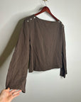 Nation LA 100% Cotton Rochelle Boat-Neck Sweater in Espresso Brown