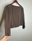 Nation LA 100% Cotton Rochelle Boat-Neck Sweater in Espresso Brown