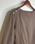 Nation LA 100% Cotton Rochelle Boat-Neck Sweater in Espresso Brown