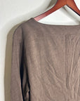 Nation LA 100% Cotton Rochelle Boat-Neck Sweater in Espresso Brown