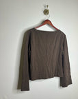 Nation LA 100% Cotton Rochelle Boat-Neck Sweater in Espresso Brown