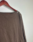 Nation LA 100% Cotton Rochelle Boat-Neck Sweater in Espresso Brown