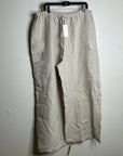 Reformation 100% Linen Ethan Relaxed Fit Cargo Wide Leg Pant in Oatmeal