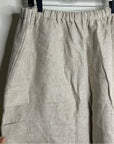 Reformation 100% Linen Ethan Relaxed Fit Cargo Wide Leg Pant in Oatmeal