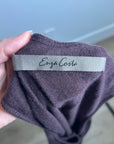 Enza Costa Wool Cashmere Knit Scoop Neck Chocolate Brown Sweater Tank
