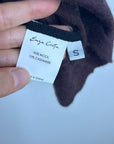 Enza Costa Wool Cashmere Knit Scoop Neck Chocolate Brown Sweater Tank