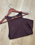 Enza Costa Wool Cashmere Knit Scoop Neck Chocolate Brown Sweater Tank