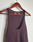 Enza Costa Wool Cashmere Knit Scoop Neck Chocolate Brown Sweater Tank
