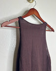 Enza Costa Wool Cashmere Knit Scoop Neck Chocolate Brown Sweater Tank