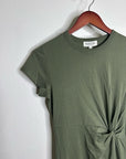 Nation 100% Pima Cotton Army Green Frida Twist T - Shirt Midi Dress