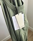 Nation 100% Pima Cotton Army Green Frida Twist T - Shirt Midi Dress