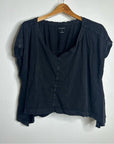 Anthropologie Pilcro 100% Cotton Washed Black Oversized Raw Hem
