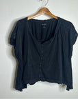 Anthropologie Pilcro 100% Cotton Washed Black Oversized Raw Hem