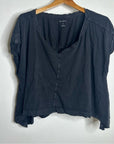 Anthropologie Pilcro 100% Cotton Washed Black Oversized Raw Hem