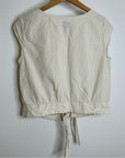 Patagonia 100% Organic Cotton Striped Neutral Tie Front Blouse