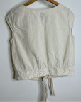 Patagonia 100% Organic Cotton Striped Neutral Tie Front Blouse