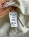 Nation LA 100% Cotton Emmy Cream Flutter Sleeve V - Neck Blouse Top