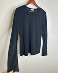 Goldie 100% Pima Cotton Lighweight Black Long Sleeve T - Shirt Top