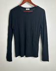 Goldie 100% Pima Cotton Lighweight Black Long Sleeve T - Shirt Top