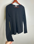 Goldie 100% Pima Cotton Lighweight Black Long Sleeve T - Shirt Top