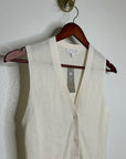 J. Crew Cashmere Silk Cream Knit Button Up Shell Vest Lightweight