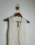 J. Crew Cashmere Silk Cream Knit Button Up Shell Vest Lightweight