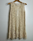 Temptation Positano 100% Cotton Cream Crochet Lace Tunic Mini Dress