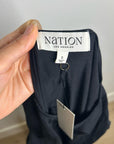 Nation LA 100% Pima Cotton Cleo Midi Dress Drop Waist in Jet Black
