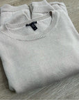 Eileen Fisher Organic Cotton Linen Tan Neutral Knit Pullover Sweater