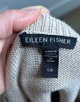 Eileen Fisher Organic Cotton Linen Tan Neutral Knit Pullover Sweater