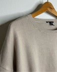 Eileen Fisher Organic Cotton Linen Tan Neutral Knit Pullover Sweater