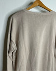 Eileen Fisher Organic Cotton Linen Tan Neutral Knit Pullover Sweater