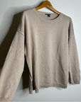 Eileen Fisher Organic Cotton Linen Tan Neutral Knit Pullover Sweater