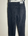 MOTHER Snacks 100% Cotton Black High Waisted Tapered Leg Jean