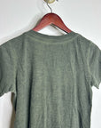 Eileen Fisher 100% Organic Cotton Green V - Neck T - Shirt Short Sleeve