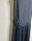 Nation LA 100% Pima Cotton Cleo Midi Dress Drop Waist in Jet Black