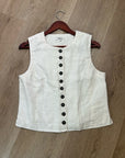 Madewell 100% Button Front Linen Shell Top in Ivory Linen