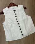 Madewell 100% Button Front Linen Shell Top in Ivory Linen