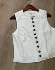 Madewell 100% Button Front Linen Shell Top in Ivory Linen