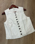Madewell 100% Button Front Linen Shell Top in Ivory Linen