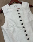 Madewell 100% Button Front Linen Shell Top in Ivory Linen