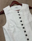 Madewell 100% Button Front Linen Shell Top in Ivory Linen