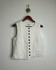 Madewell 100% Button Front Linen Shell Top in Ivory Linen