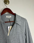 Nation LA 100% Cotton Kimberly Polo Long Sleeve Tee in Gray