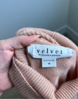 Velvet By Graham & Spencer 100% Cashmere Blush Pink Turtleneck Sweater