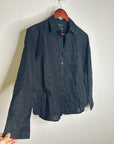 J. Crew x Baird McNutt 100% Irish Linen Garçon Classic Button-Up in Black